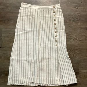 Madewell Linen Striped Skirt